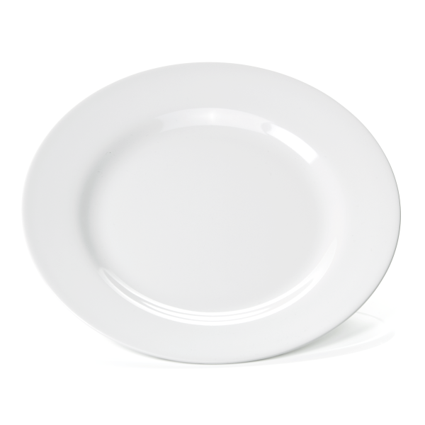 Assiette plate en mélamine blanche - Ø 23 cm (lot de 12)