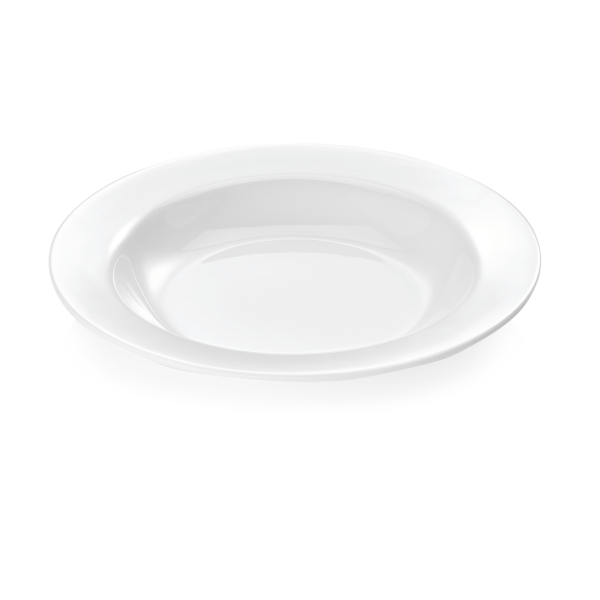 Assiette creuse en mélamine blanche - Ø 23 cm (lot de 12)
