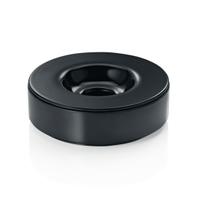 Cendrier compact anti-vent en mélamine noire - Ø 10 cm (lot de 6)