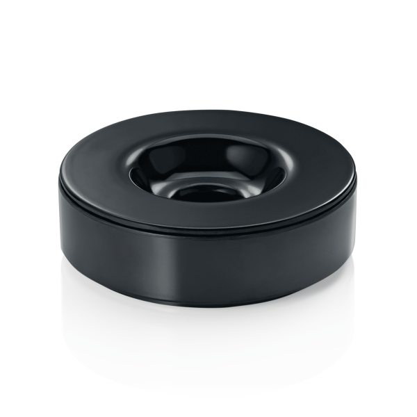 Cendrier compact anti-vent en mélamine noire - Ø 10 cm (lot de 6)