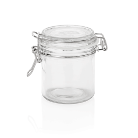 Bocal en verre avec couvercle hermétique - 300 ml - Ø 8,5 cm (lot de 2)