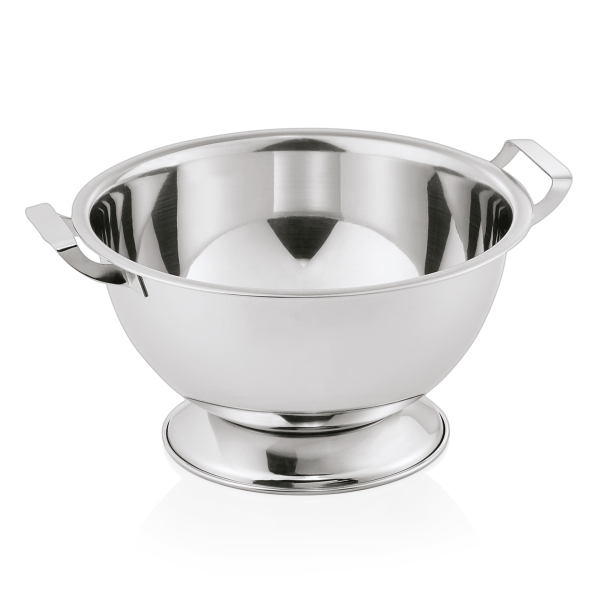 Soupière sur pied inox chromé - Ø 25 cm - 3 L