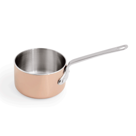 Mini-casserole de service cuivre/en acier chrome-nickel - Ø 7 cm - 130 ml