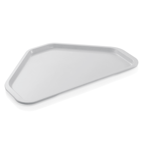 Plateau trapézoïdal en polyester et fibre de verre - 48 x 34 cm - Gris
