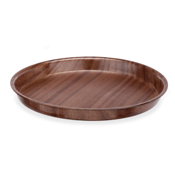 Plateau rond antidérapant en bois mélaminé renforcé - Ø 36 cm