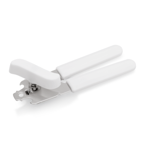 Ouvre-boîte chromé avec poignées blanches - 20 cm