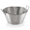 Grande bassine inox chromé avec anses - Ø 50 cm - 30 L