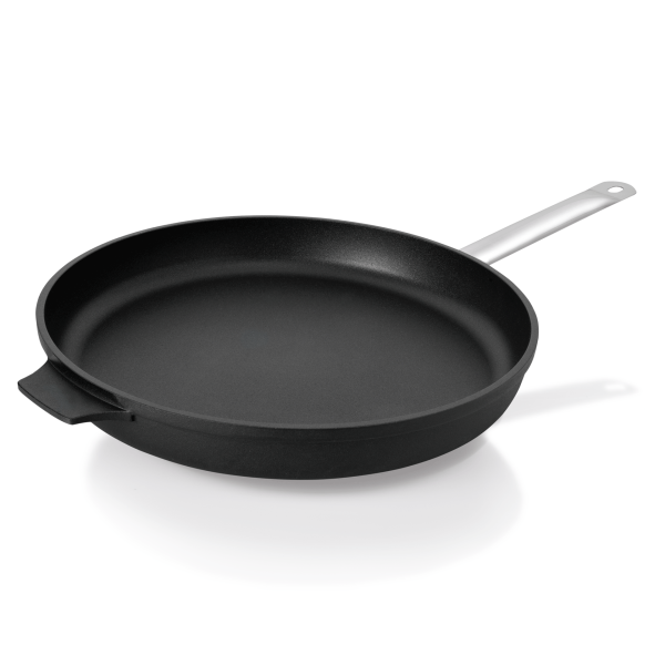 Poêle aluminium antiadhésive Ø 40 cm – Manche inox et anse latérale