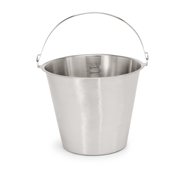 Seau inox chromé gradué avec anse - 10 L