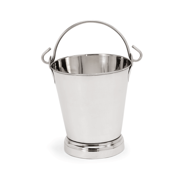Seau inox chromé avec base renforcée - 10 L