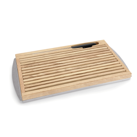 Planche à pain en bois et accessoires - 48 x 25,5 x 3,5 cm