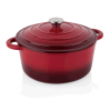 Cocotte ronde fonte émaillée rouge bordeaux Ø 24 cm – Contenance 3,8 L