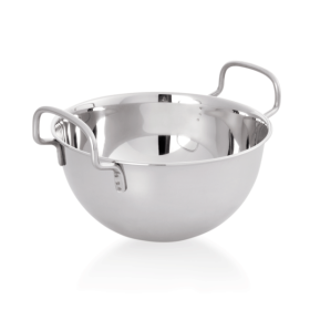 Cul de poule inox chromé avec poignées latérales - Ø 25 cm - 4 L