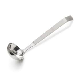 Louche à sauce inox chromé avec becs verseurs - 21,5 cm