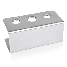 Support cornet de glace inox - 3 trous (Ø 26 mm et 31 mm) - 20 x 9,5 x 8,5 cm