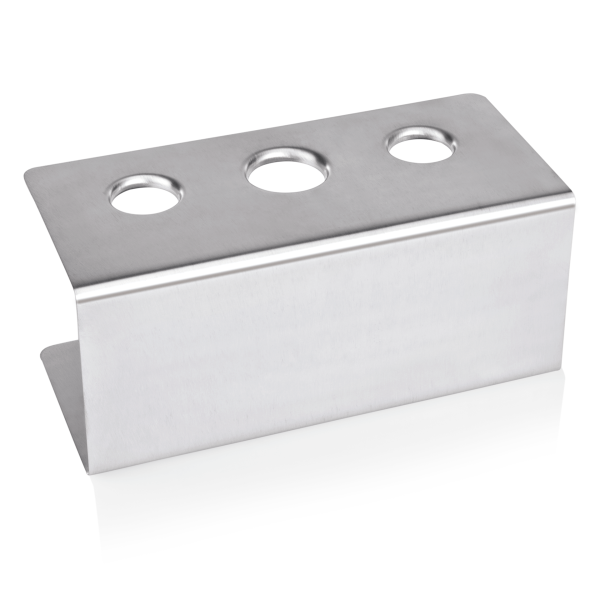 Support cornet de glace inox - 3 trous (Ø 26 mm et 31 mm) - 20 x 9,5 x 8,5 cm