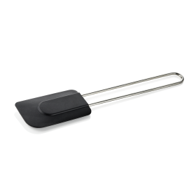 Spatule de pâtisserie en silicone noir et manche inox