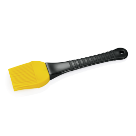 Pinceau à pâtisserie en silicone jaune manche plastique