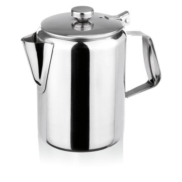 Cafetière inox chromé couvercle à charnière - 0,6 L - Ø 8 cm