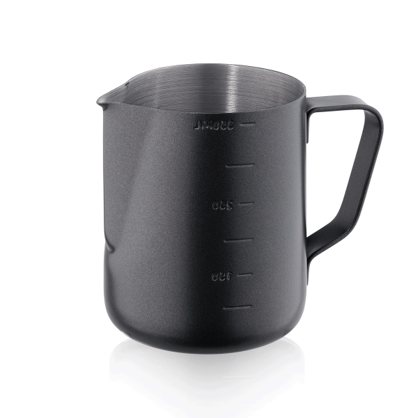 Pichet inox chromé noir gradué - 600 ml - Ø 7,5 cm