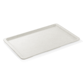 Plateau en polyester gris clair moucheté renforcé en fibre de verre - 53 x 37 cm