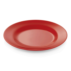 Assiette plate en mélamine rouge - Ø 20 cm (lot de 12)