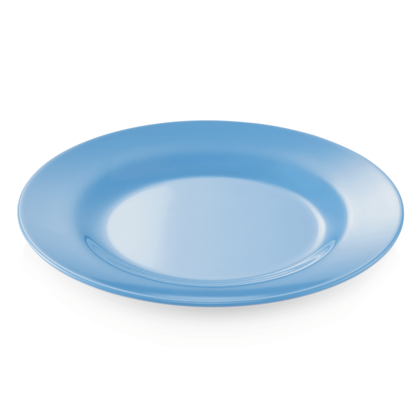 Assiette plate en mélamine bleue - Ø 20 cm (lot de 12)