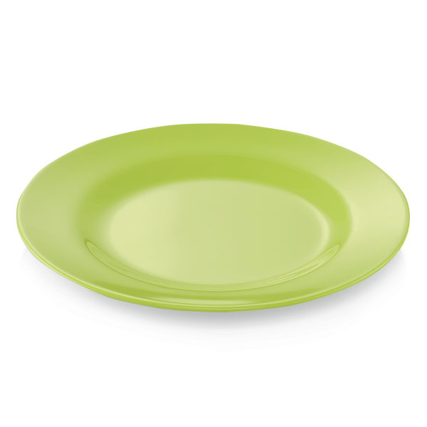 Assiette plate en mélamine verte - Ø 20 cm (lot de 12)