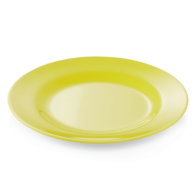 Assiette plate en mélamine jaune - Ø 20 cm (lot de 12)