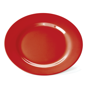 Assiette plate en mélamine rouge - Ø 23 cm (lot de 12)