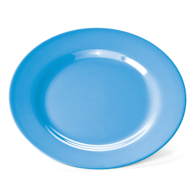 Assiette plate en mélamine bleue - Ø 23 cm (lot de 12)