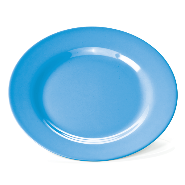 Assiette plate en mélamine bleue - Ø 23 cm (lot de 12)