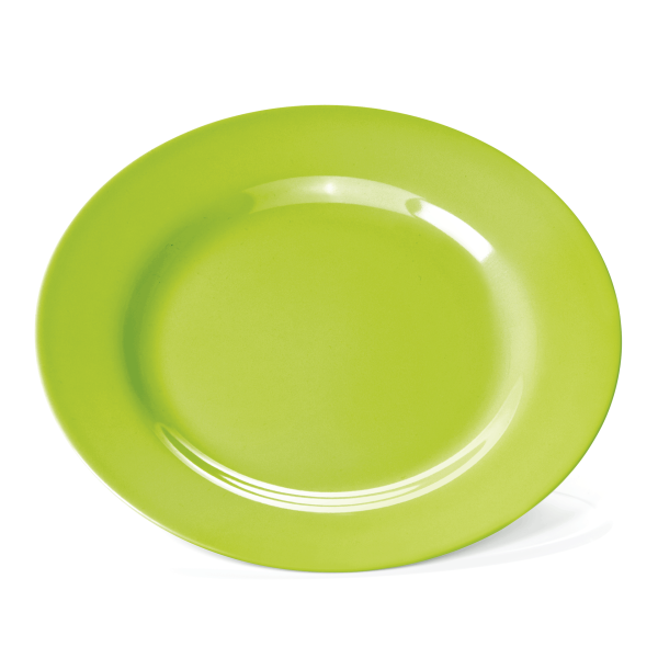 Assiette plate en mélamine verte - Ø 23 cm (lot de 12)
