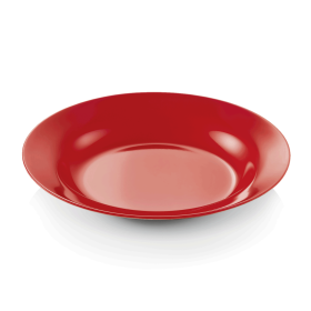 Assiette creuse en mélamine rouge - Ø 20 cm (lot de 12)