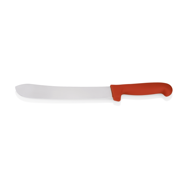 Couteau de boucher HACCP inox lame 25 cm – Manche rouge