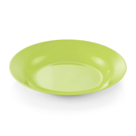 Assiette creuse en mélamine verte - Ø 20 cm (lot de 12)