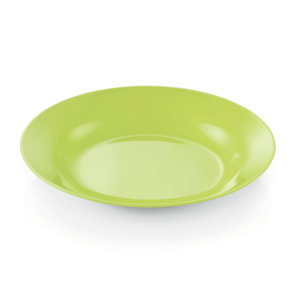 Assiette creuse en mélamine verte - Ø 20 cm (lot de 12)