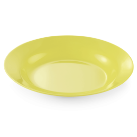 Assiette creuse en mélamine jaune - Ø 20 cm (lot de 12)