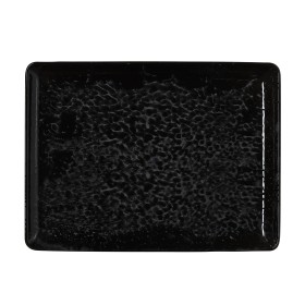 Assiette rectangulaire en porcelaine - 27 x 20 cm - Série Vida Night (lot de 6)