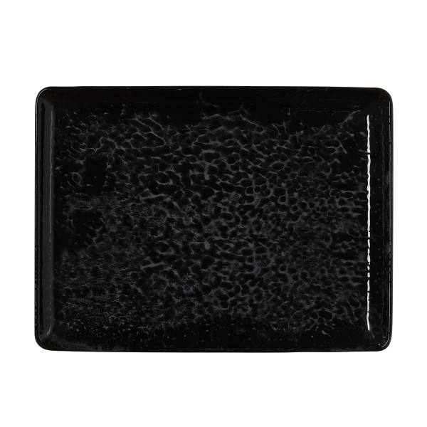 Assiette rectangulaire en porcelaine - 27 x 20 cm - Série Vida Night (lot de 6)