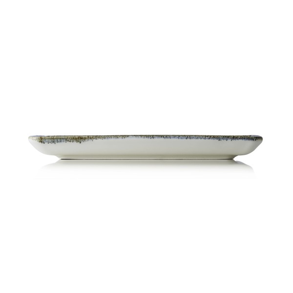 Assiette rectangulaire en porcelaine - 23 x 17 cm - Série Vida Dark Ocean (lot de 6)