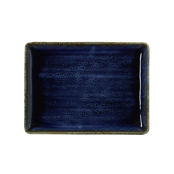 Assiette rectangulaire en porcelaine - 23 x 17 cm - Série Vida Dark Ocean (lot de 6)