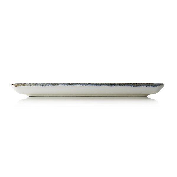 Assiette rectangulaire en porcelaine - 27 x 20 cm - Série Vida Dark Ocean (lot de 6)
