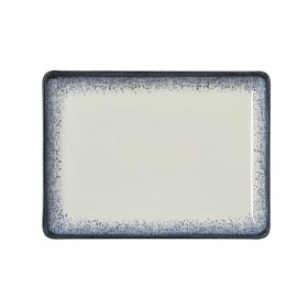 Assiette rectangulaire en porcelaine série Vida Marina - 23 x 17 cm (lot de 6)