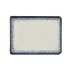 Assiette rectangulaire en porcelaine série Vida Marina - 23 x 17 cm (lot de 6)