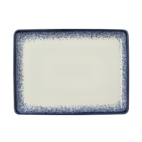 Assiette rectangulaire en porcelaine série Vida Marina - 27 x 20 cm (lot de 6)