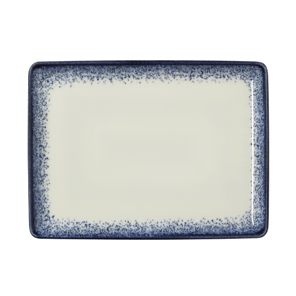 Assiette rectangulaire en porcelaine série Vida Marina - 27 x 20 cm (lot de 6)