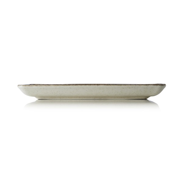 Assiette rectangulaire en porcelaine série Smilla Sand - 23 x 17 cm (lot de 6)