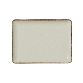 Assiette rectangulaire en porcelaine série Smilla Sand - 23 x 17 cm (lot de 6)