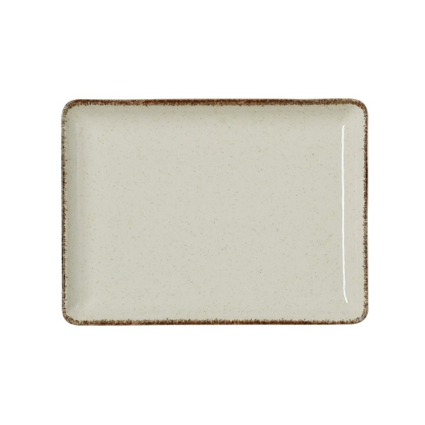Assiette rectangulaire en porcelaine série Smilla Sand - 23 x 17 cm (lot de 6)